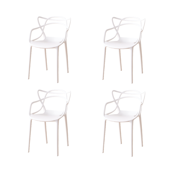 Silla Sumi, Color Blanco, Con espaldar y diseño Moderno X4