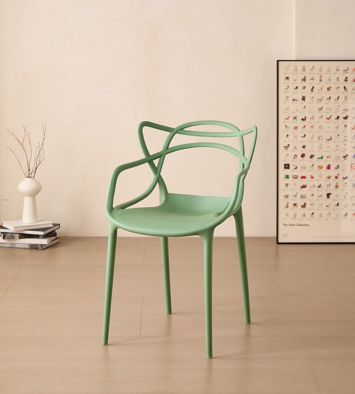 Silla Sumi, Color Verde, Con espaldar y diseño Moderno
