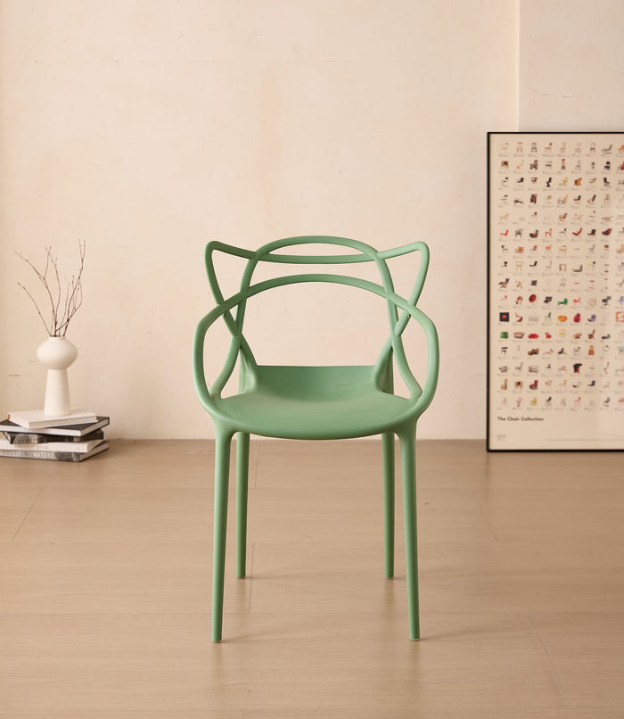 Silla Sumi, Color Verde, Con espaldar y diseño Moderno
