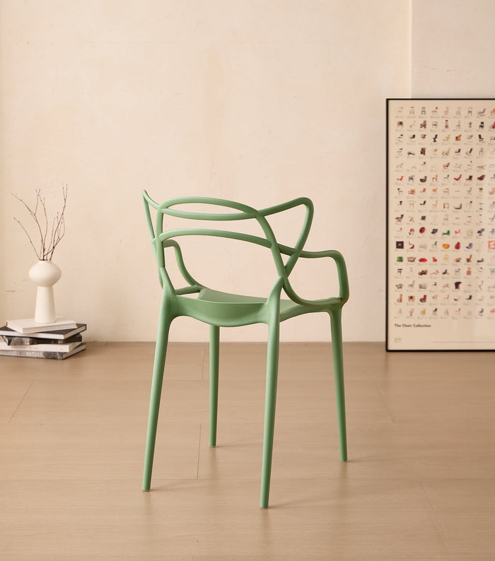 Silla Sumi, Color Verde, Con espaldar y diseño Moderno