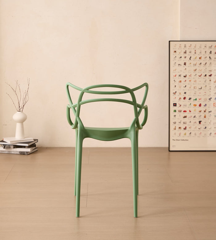 Silla Sumi, Color Verde, Con espaldar y diseño Moderno