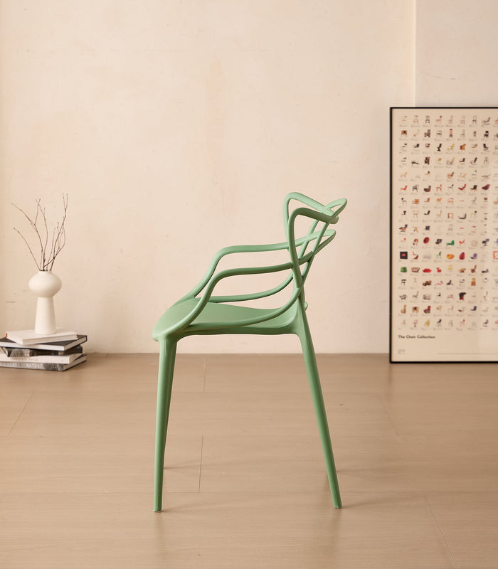Silla Sumi, Color Verde, Con espaldar y diseño Moderno