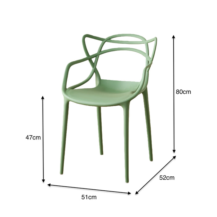 Silla Sumi, Color Verde, Con espaldar y diseño Moderno