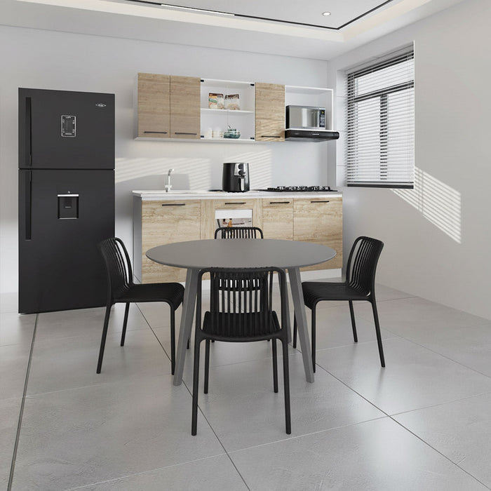 SILLA TERRA, COLOR NEGRO, CON ESPALDAR