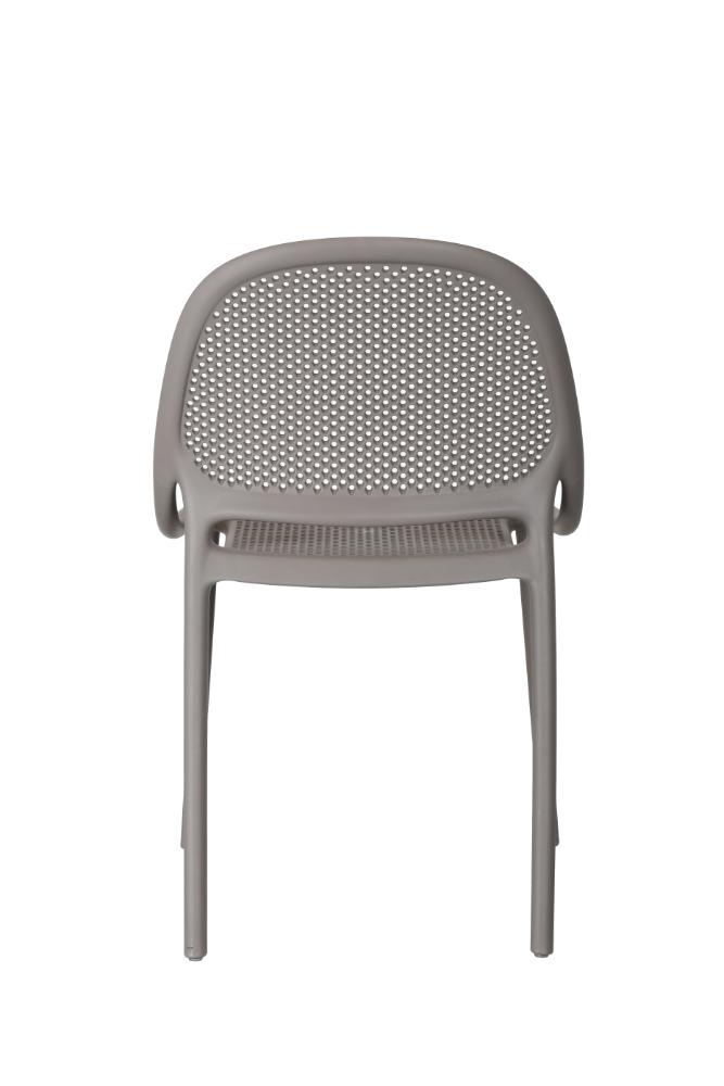Silla Tolondo, Color Taupe, Con espaldar redondo transpirable y diseño minimalista