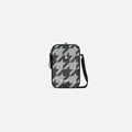 A Sherpani Simplicity Houndstooth Anti-Theft Crossbody Wallet, front view showing pocket and strap on white background. #color_houndstooth-print
