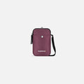 A Sherpani Simplicity Smoky Orchid Anti-Theft Crossbody Wallet, front view showing pocket and strap on white background. #color_smoky-orchid-pink