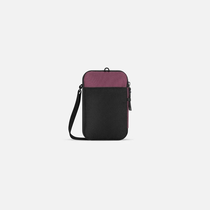 A Sherpani Simplicity Smoky Orchid Anti-Theft Crossbody Wallet back view showing back pocket against white background. #color_smoky-orchid-pink