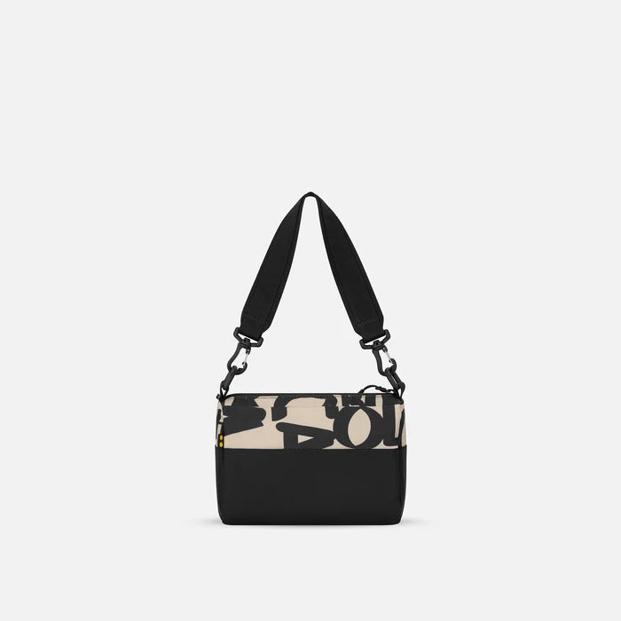 A Sherpani Skye Ciao Shoulder Bag, back view on a white backdrop.  #color_ciao-print