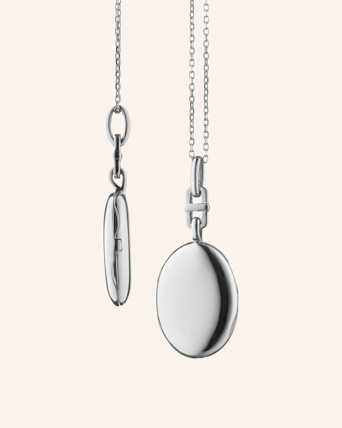 Sterling Silver Slim Oval Eve Locket