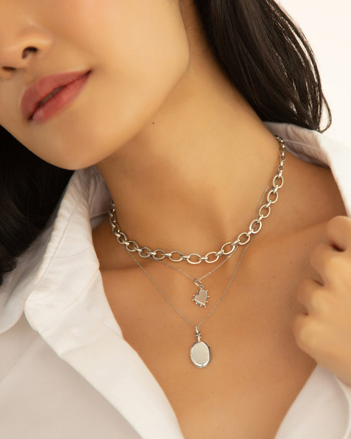 Sterling Silver Slim Oval Eve Locket