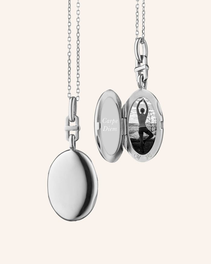 Sterling Silver Slim Oval Eve Locket