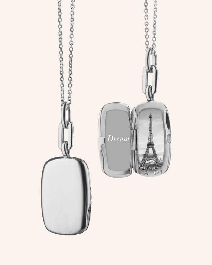 Sterling Silver Slim Rectangle Dee Locket