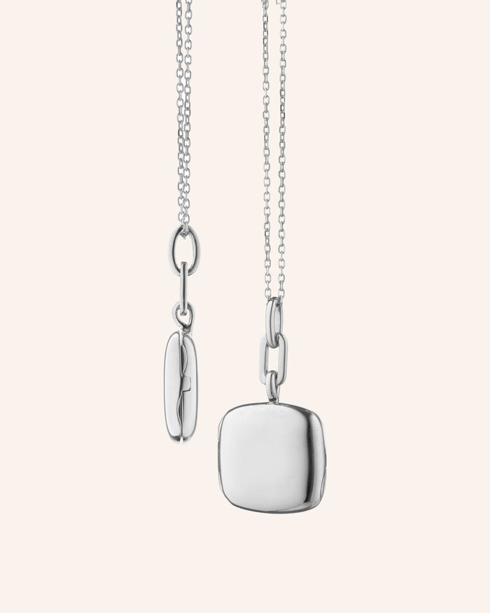 Slim Viv Sterling Silver Locket Necklace