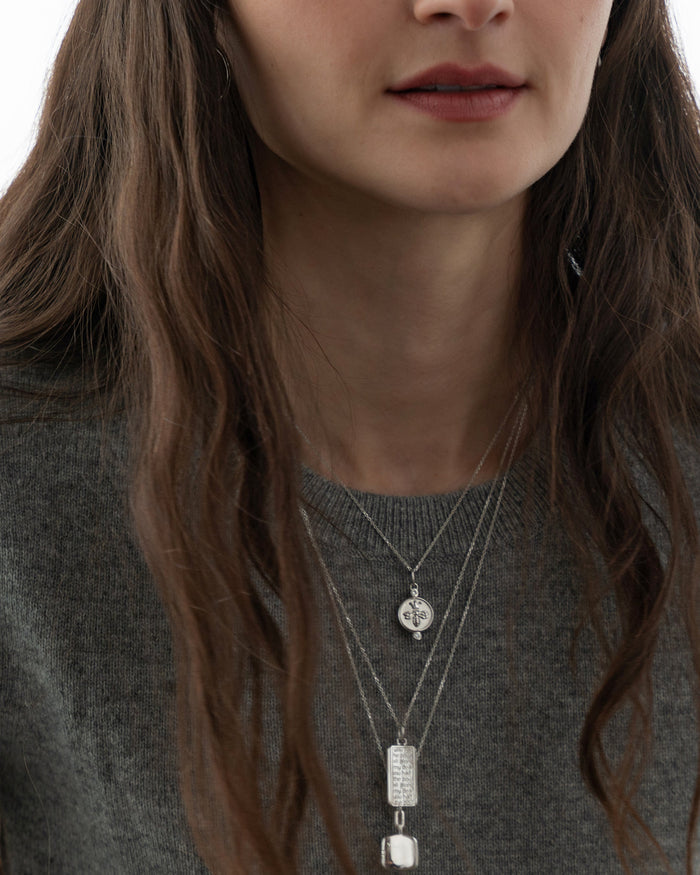 Slim Viv Sterling Silver Locket Necklace