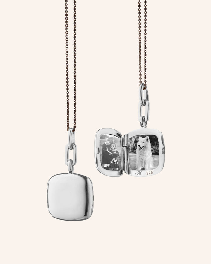Slim "Viv" Sterling Silver Locket Necklace