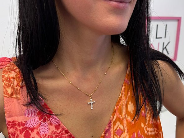Small Sparkling Cross Pendant | LINK, design your own