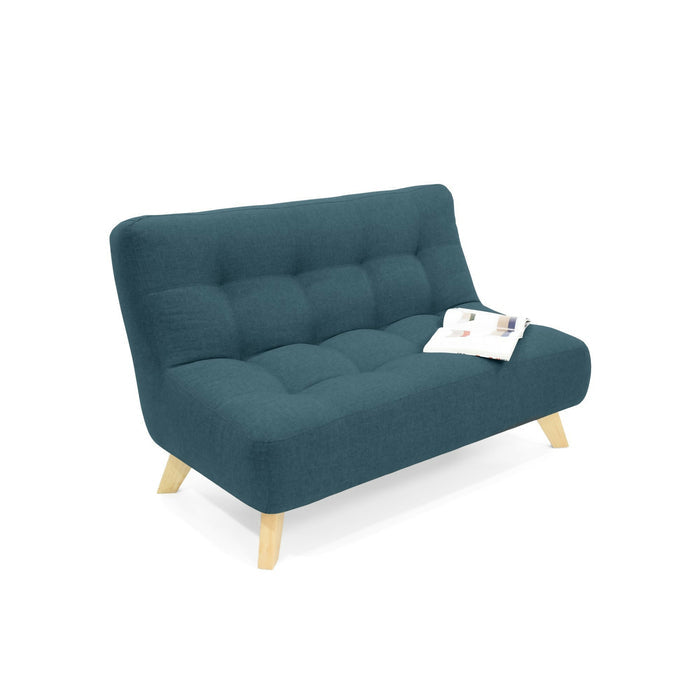 SOFA NAVARA 2 PUESTOS 121X80X82 CM TELA AZUL
