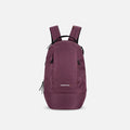 A Sherpani Solstice Smoky Orchid Anti-Theft Travel Backpack, front view showing front pockets and different straps on white background.  #color_smoky-orchid-pink