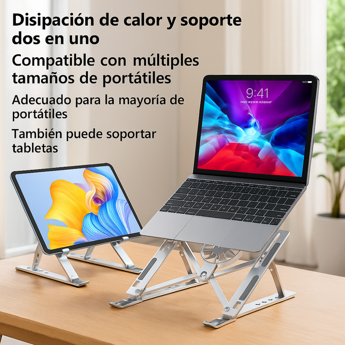 SOPORTE AJUSTABLE LAPTOP PORTÁTIL 1 VENTILADORES BASE PC NEGRO