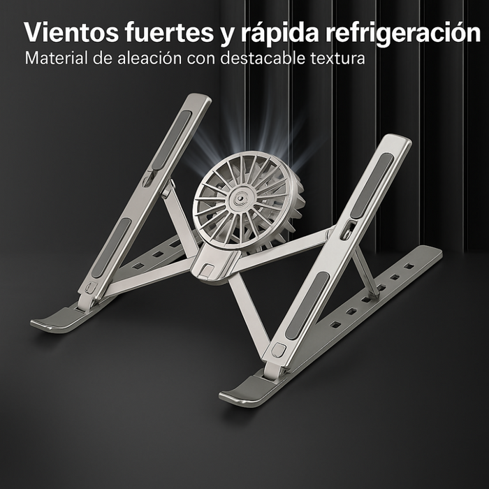 SOPORTE AJUSTABLE LAPTOP PORTÁTIL 1 VENTILADORES BASE PC NEGRO
