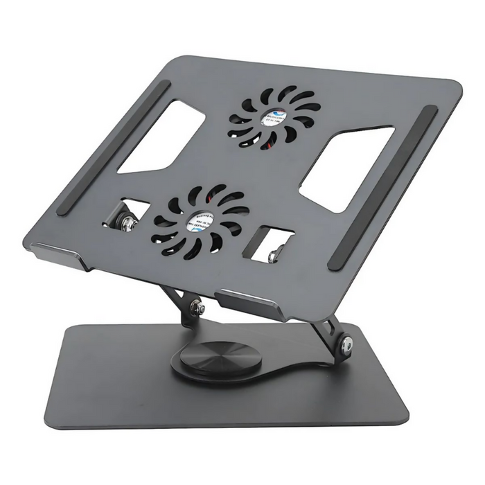SOPORTE AJUSTABLE LAPTOP PORTÁTIL 2 VENTILADORES BASE PC NEGRO
