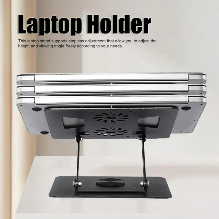 SOPORTE AJUSTABLE LAPTOP PORTÁTIL 2 VENTILADORES BASE PC NEGRO