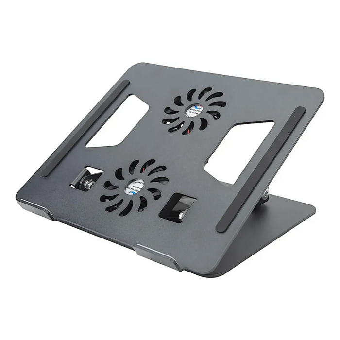 SOPORTE AJUSTABLE LAPTOP PORTÁTIL 2 VENTILADORES BASE PC NEGRO