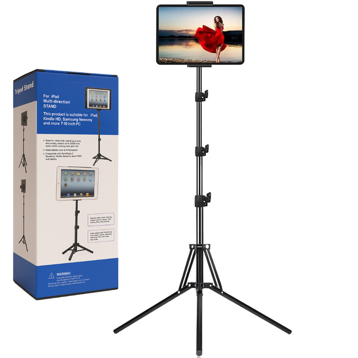 SOPORTE TRÍPODE PARA IPAD TABLE AJUSTABLE 1.50CM 10 PULGADAS NEGRO