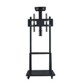 SOPORTE TV PEDESTAL PISO ESTANTE MESA 32 A 75 PULGADAS METÁLICO RUEDAS NEGRO