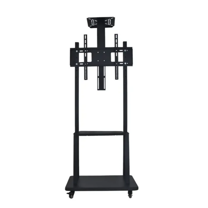 SOPORTE TV PEDESTAL PISO ESTANTE MESA 32 A 75 PULGADAS METÁLICO RUEDAS NEGRO