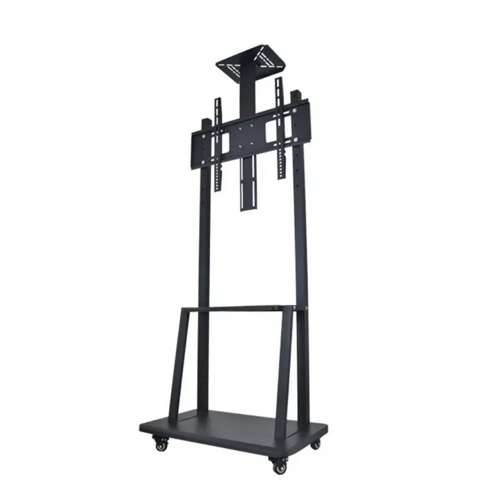 SOPORTE TV PEDESTAL PISO ESTANTE MESA 32 A 75 PULGADAS METÁLICO RUEDAS NEGRO