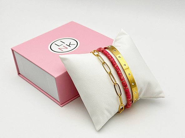 Sparkling Elegant Radiant Bracelet Set | Pink | LINK, design your own