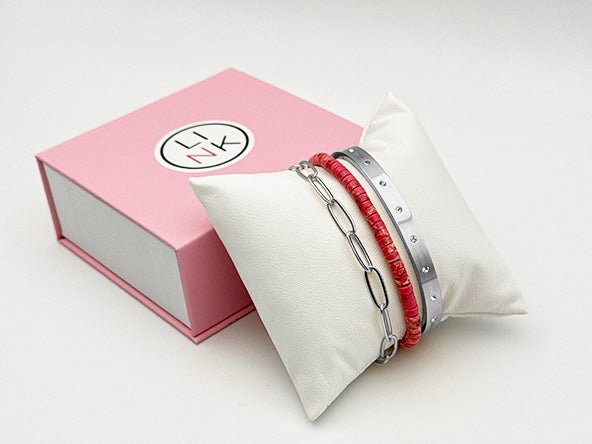 Sparkling Elegant Radiant Bracelet Set | Pink | LINK, design your own