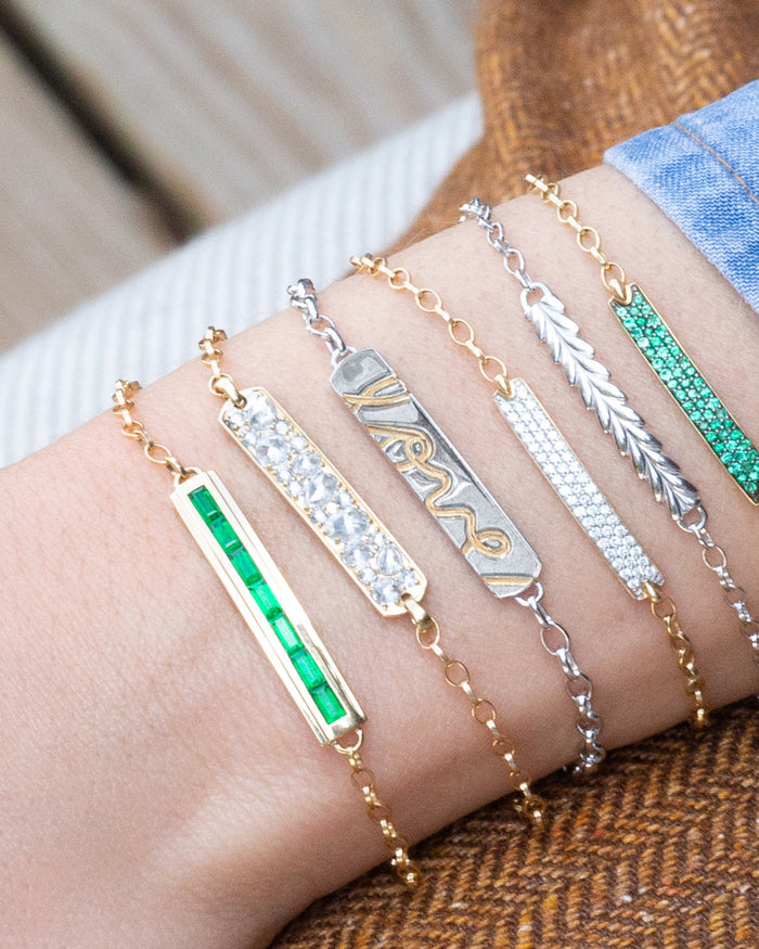 "Breathe" Leaf Poesy Bracelet with Silver Bracelets
