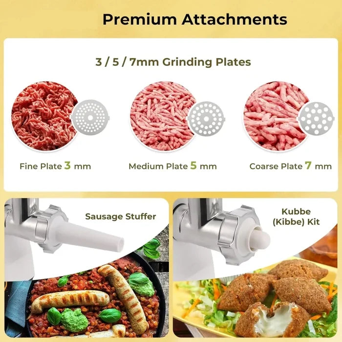 SUPER MOLINO ELÉCTRICO PARA CARNE Y MAÍZ COCIDO 6EN1 800W