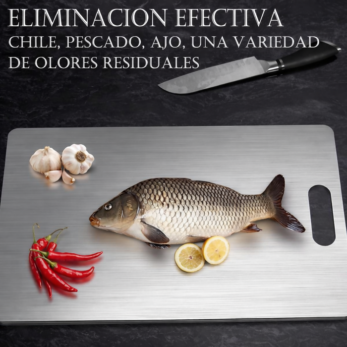 TABLA DE CORTAR ACERO INOXIDABLE ANTIBACTERIANA PROFESIONAL 35CM COCINA RESISTENTE Y FÁCIL LIMPIEZA