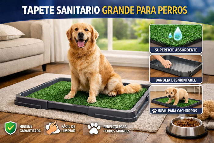 TAPETE SANITARIO GRANDE PARA PERROS CON BANDEJA