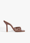 Tara Mule Leather Sandal 5 Cognac Leather - Schutz Shoes