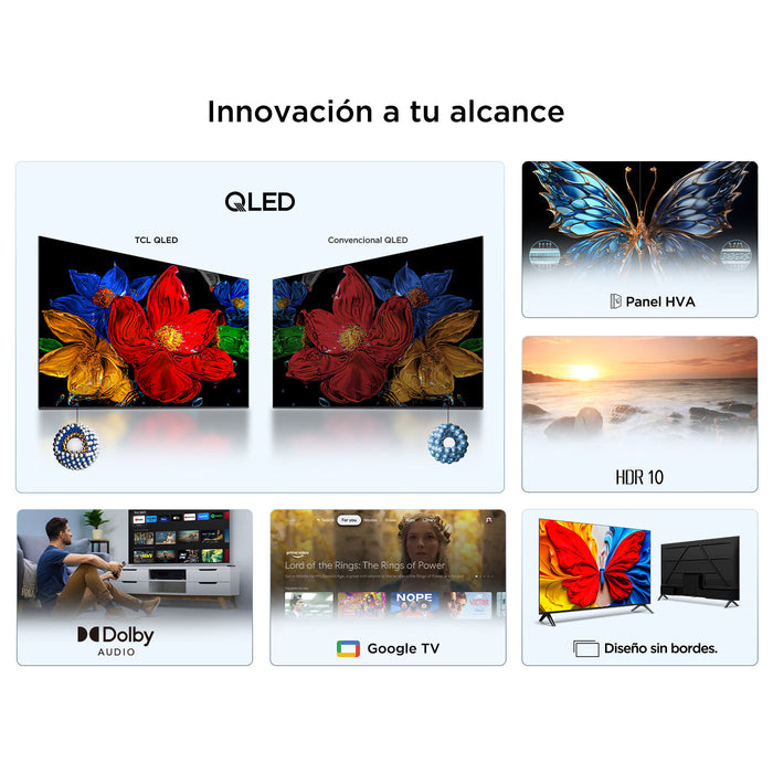 Televisor TCL 32" S5K FHD QLED, Negro