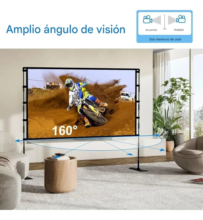 TELON PANTALLA PROYECTOR TRIPODE 100 PULGADAS 4K CON MALETA