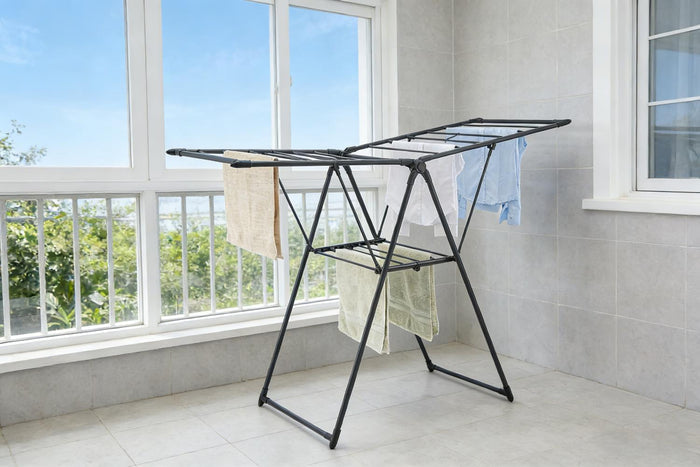 Tendedero De Piso Niell, Negro, Plegable y Extendible