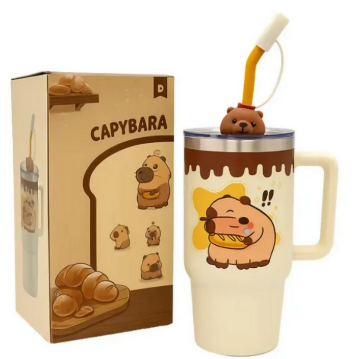 TERMO BOTELLA ACERO BEBIDA CALIENTE FRÍA CAPIBARA 1000ML