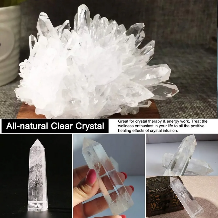 TERMO BOTELLA DE AGUA CON CRISTALES DE CUARZO Y ESTUCHE BLANCO