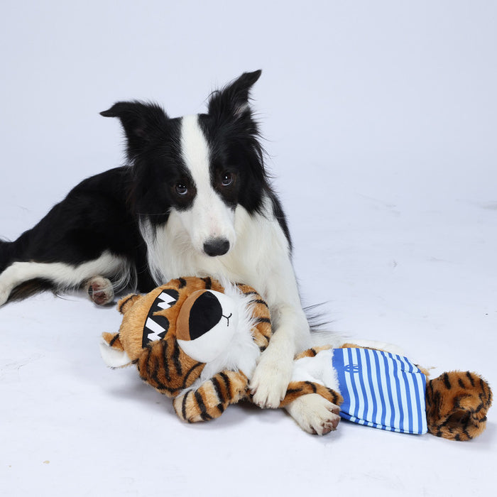 TIGER CON CHIRRIADOR Y JUGUETE ARRUGADO PARA PERROS GRANDES