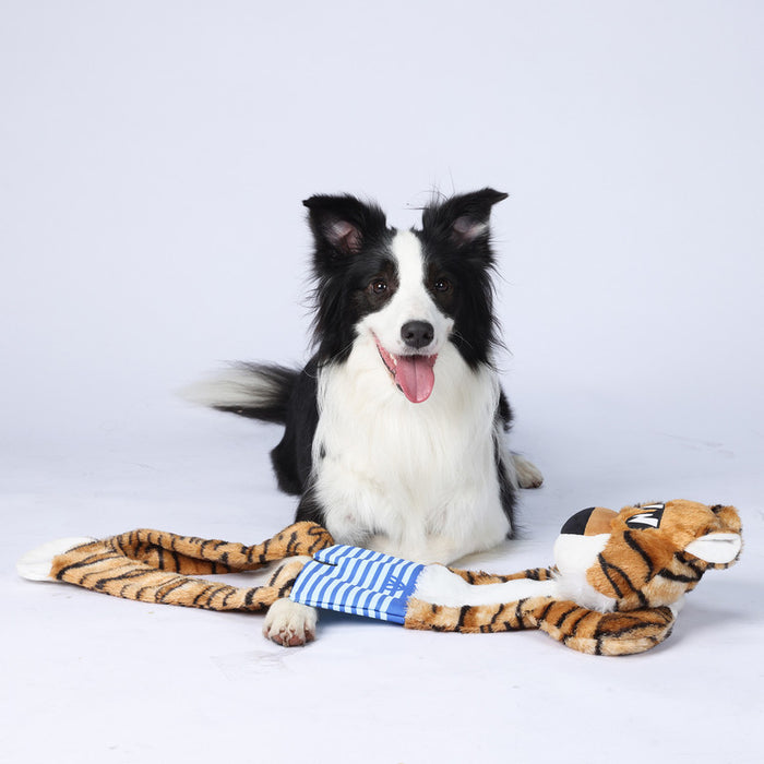 TIGER CON CHIRRIADOR Y JUGUETE ARRUGADO PARA PERROS GRANDES