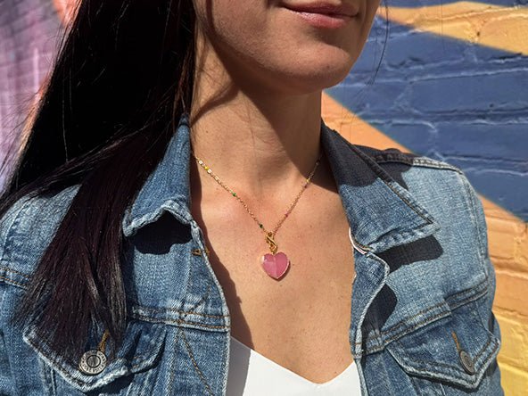 Timeless Heart Pendant | Natural Rhodochrosite | LINK, design your own