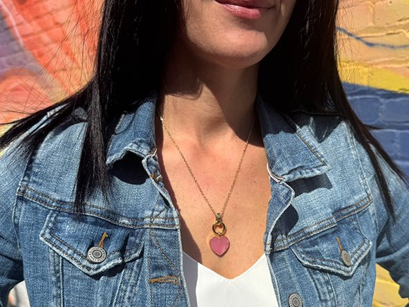 Timeless Heart Pendant | Natural Rhodochrosite | LINK, design your own