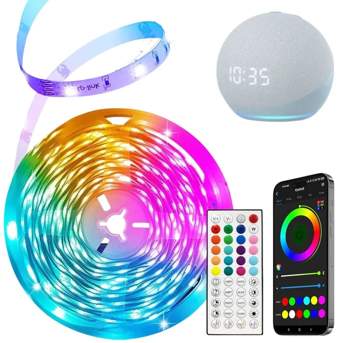 TIRA DE LUCES LED RGB 15 METROS ALEXA CONTROL DE VOZ 110V 💡✨