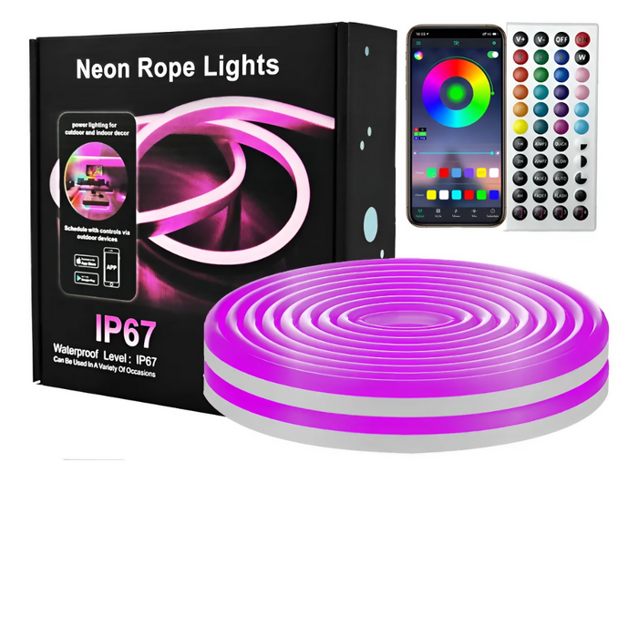 TIRA LUZ LED NEON MANGUERA 10 METROS RÍTMICA ALEXA GOOGLE RGB